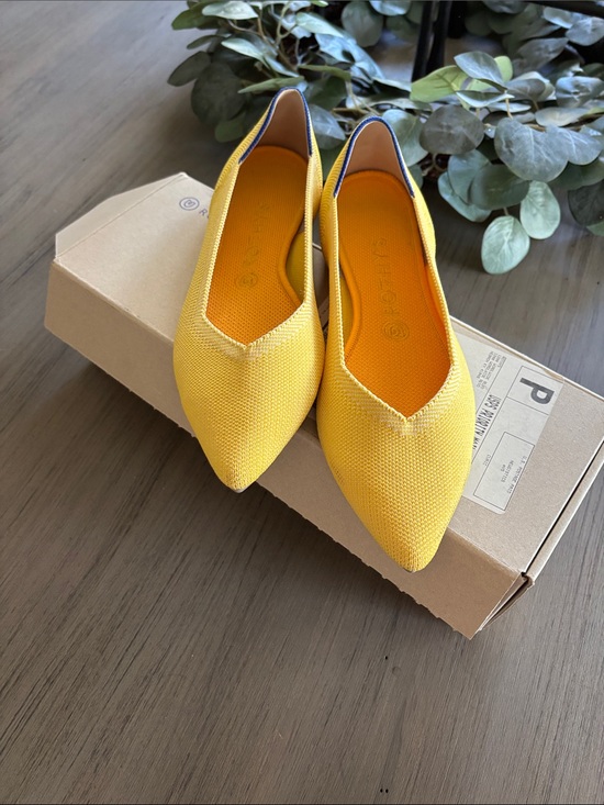 Rothy's Shoes - Women's Yellow Pointed Toe Slip-On Flats